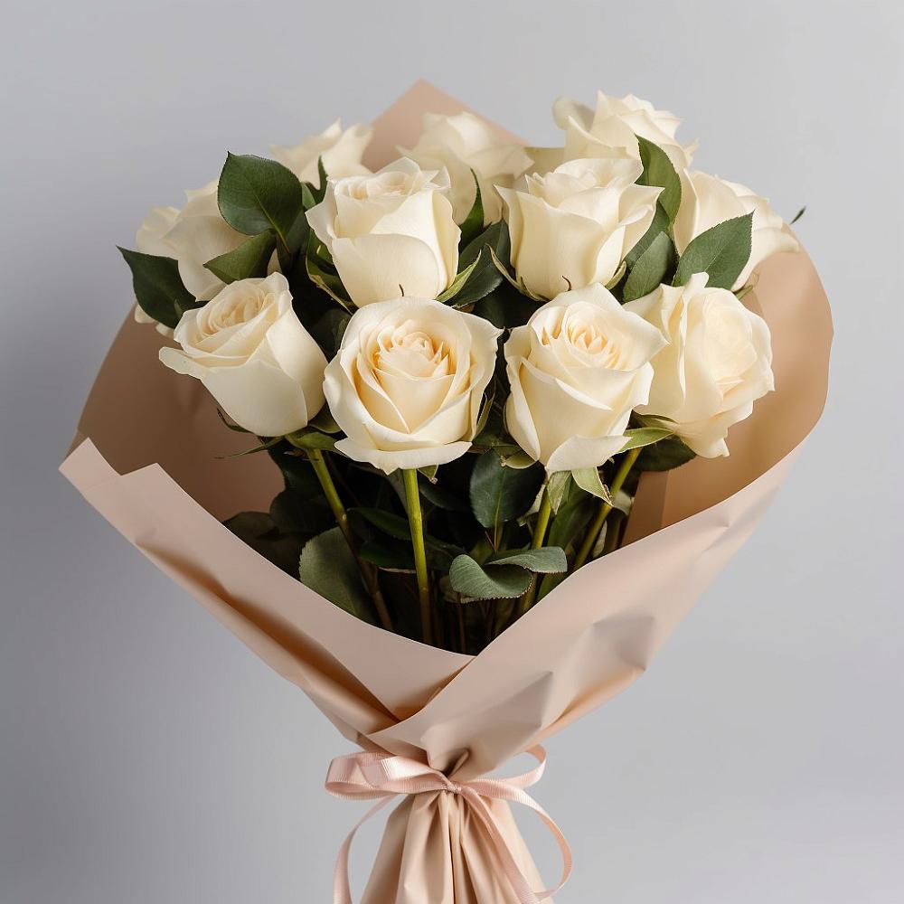 Букет 11 Белых роз Проуд в Кагальнике