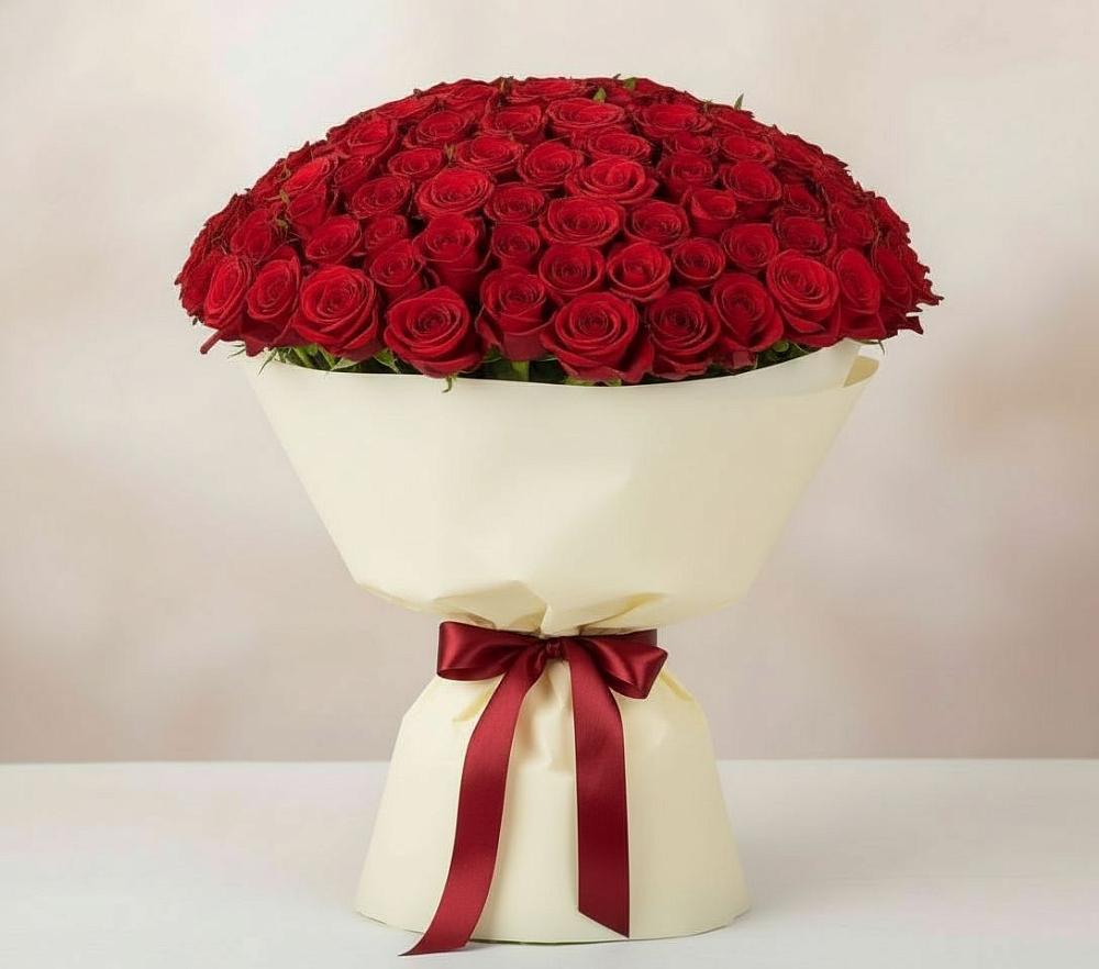 Букет 101 Красная роза Милано в Кагальнике