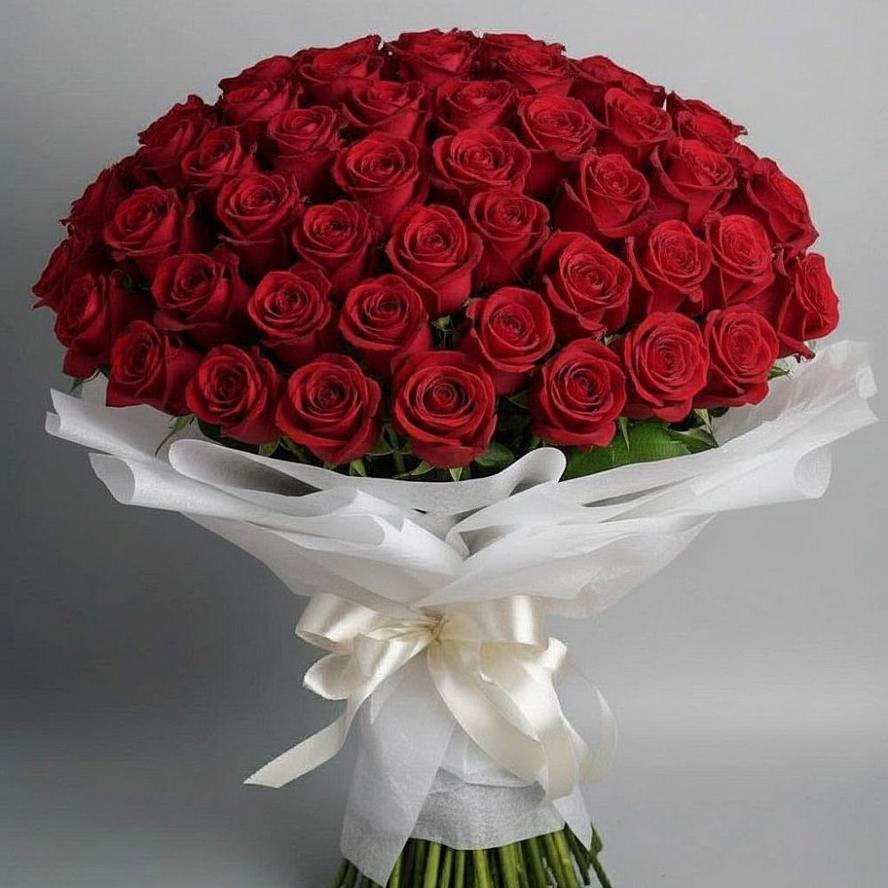 Букет 101 Красная роза Блэк Мэджик в Кагальнике