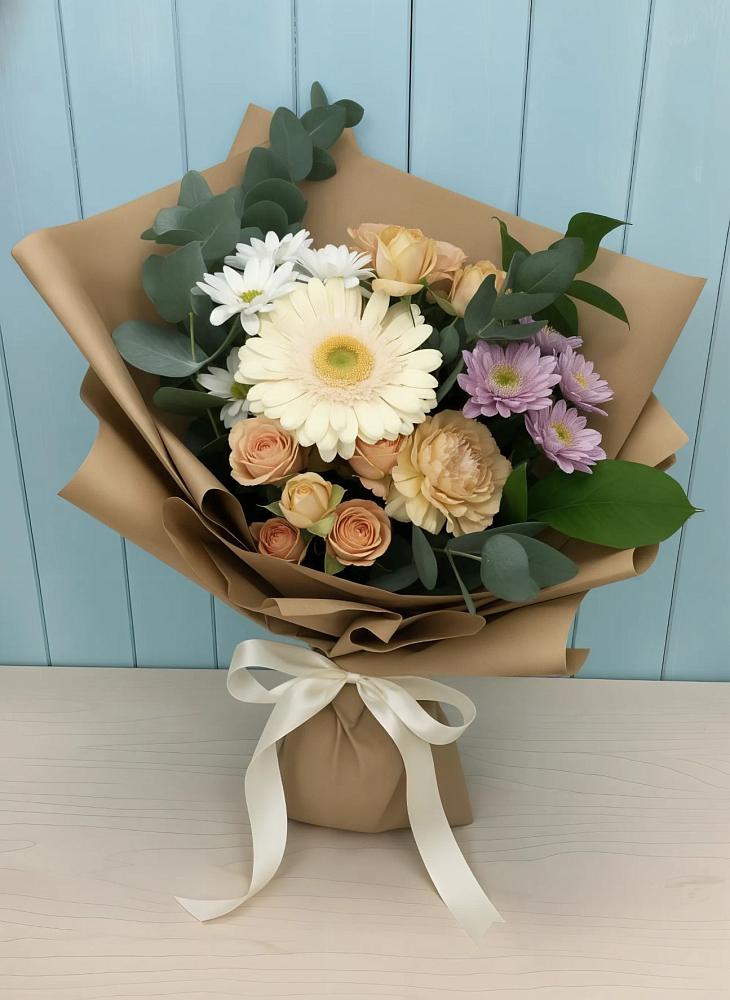 Букет цветов из: Герберы и Хризантемы в Кагальнике