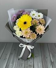 Букет цветов из:  Розы, Герберы и Хризантемы в Кагальнике