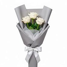 Букет 3 белые розы в Кагальнике