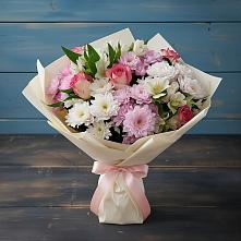 Букет цветов из:  Хризантемы, Альстромерии и Розы в Кагальнике