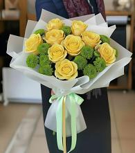 Букет цветов из:  Хризантемы и Розы в Кагальнике