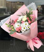 Букет цветов из:  Розы, Лизиантусы и Хризантемы в Кагальнике