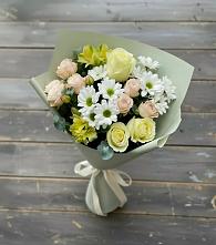 Букет цветов из:  Альстромерии, Розы и Хризантемы в Кагальнике