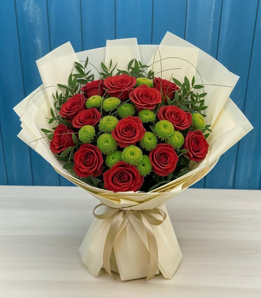 Букет цветов из: Розы и Хризантемы в Кагальнике