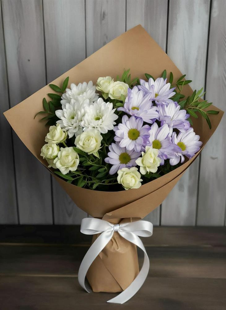 Букет цветов из: Хризантемы и Розы в Кагальнике
